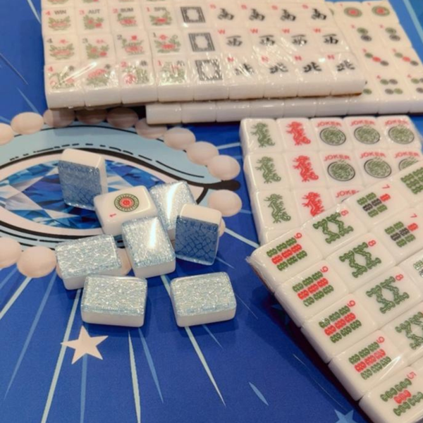 Ice Blue Haze Mahjong Tiles