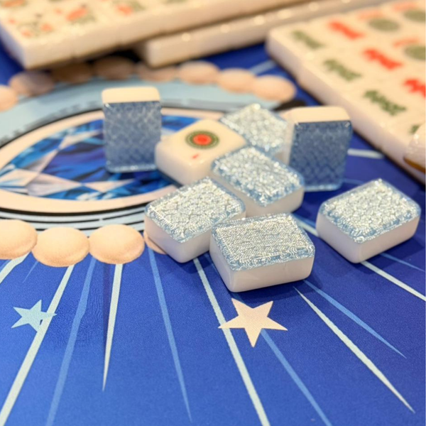 Ice Blue Haze Mahjong Tiles