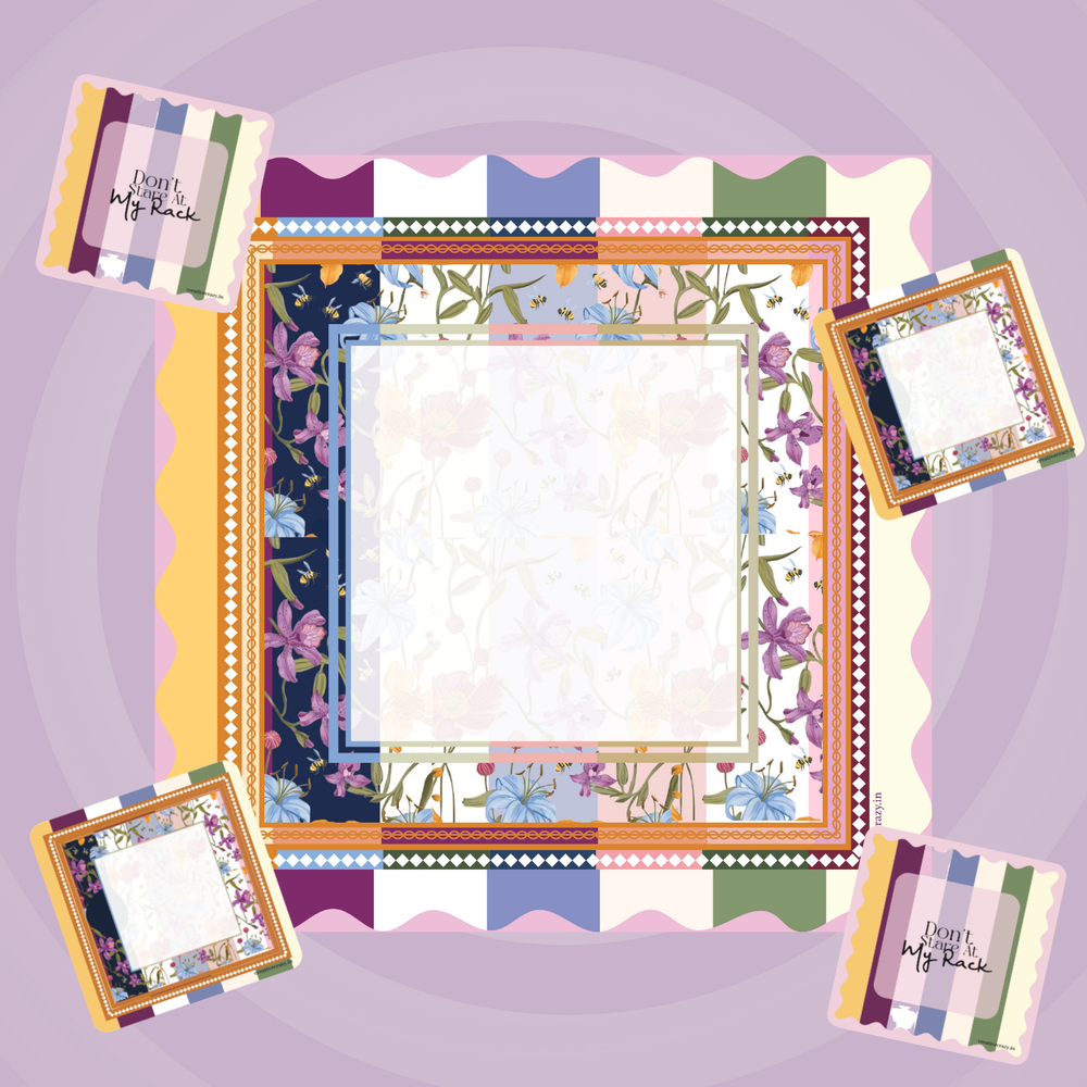 Mahjong Mat and Coaster Combo - Gossip Garden