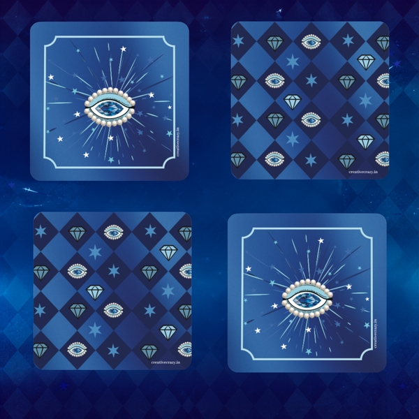 Cosmic Evil Eye Coasters - Set of 4