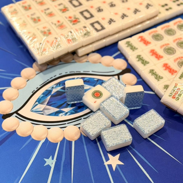 Ice Blue Haze Mahjong Tiles
