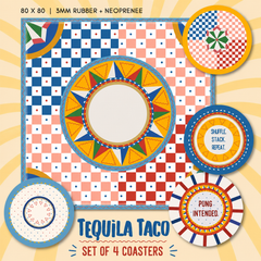 Mahjong Mat and Coaster Combo - Tequila Taco