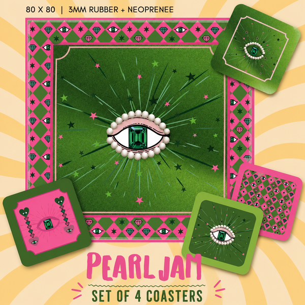 Mahjong Mat and Coaster Combo - Pearl Jam