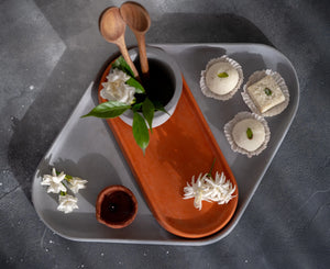 Diamond Concrete Platter Set (3 pieces)