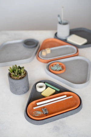 Triangle Concrete Platter set (3 pieces)