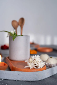 Diamond Concrete Platter Set (3 pieces)