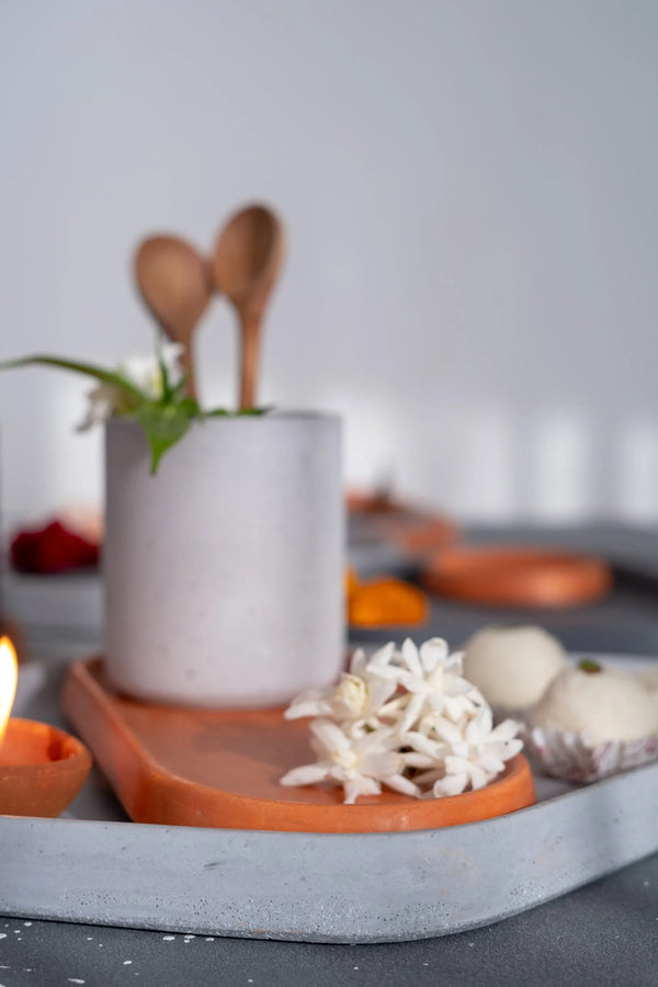 Diamond Concrete Platter Set (3 pieces)