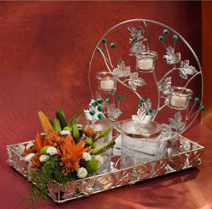 Silver Plated Accent Tray with Jars