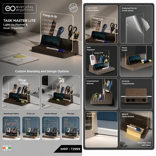 Task Master Lite – Light Up Planner &  Desk Organiser