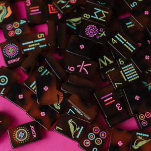 Sunset Spritz – Premium Tortoise Shell Mahjong Tiles