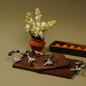 Wooden Trays and Platters with Metallic Accents