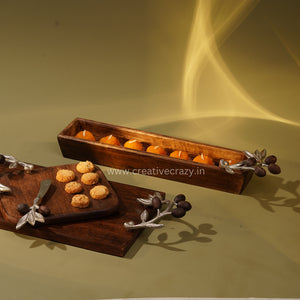 Wooden Trays and Platters with Metallic Accents