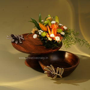 Wooden Trays and Platters with Metallic Accents