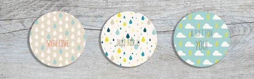 Rain - Round Tags